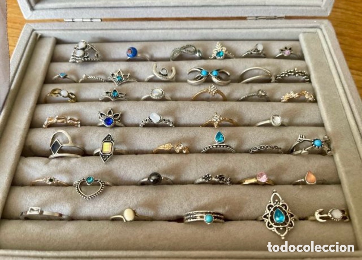 Joyeria: Lote 41 Anillos Mujer Ajustables + Estuche