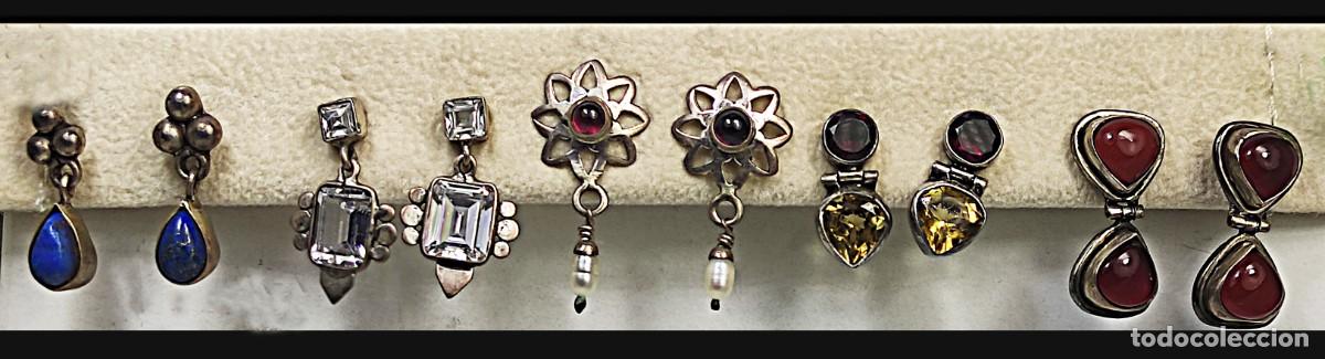 Joyeria: Pendientes de plata y piedras