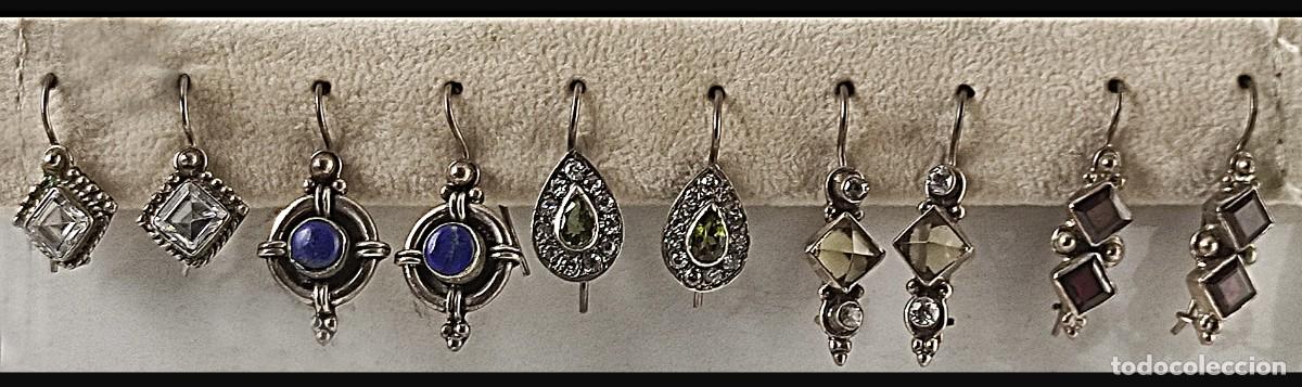 Joyeria: Pendientes de plata y piedras