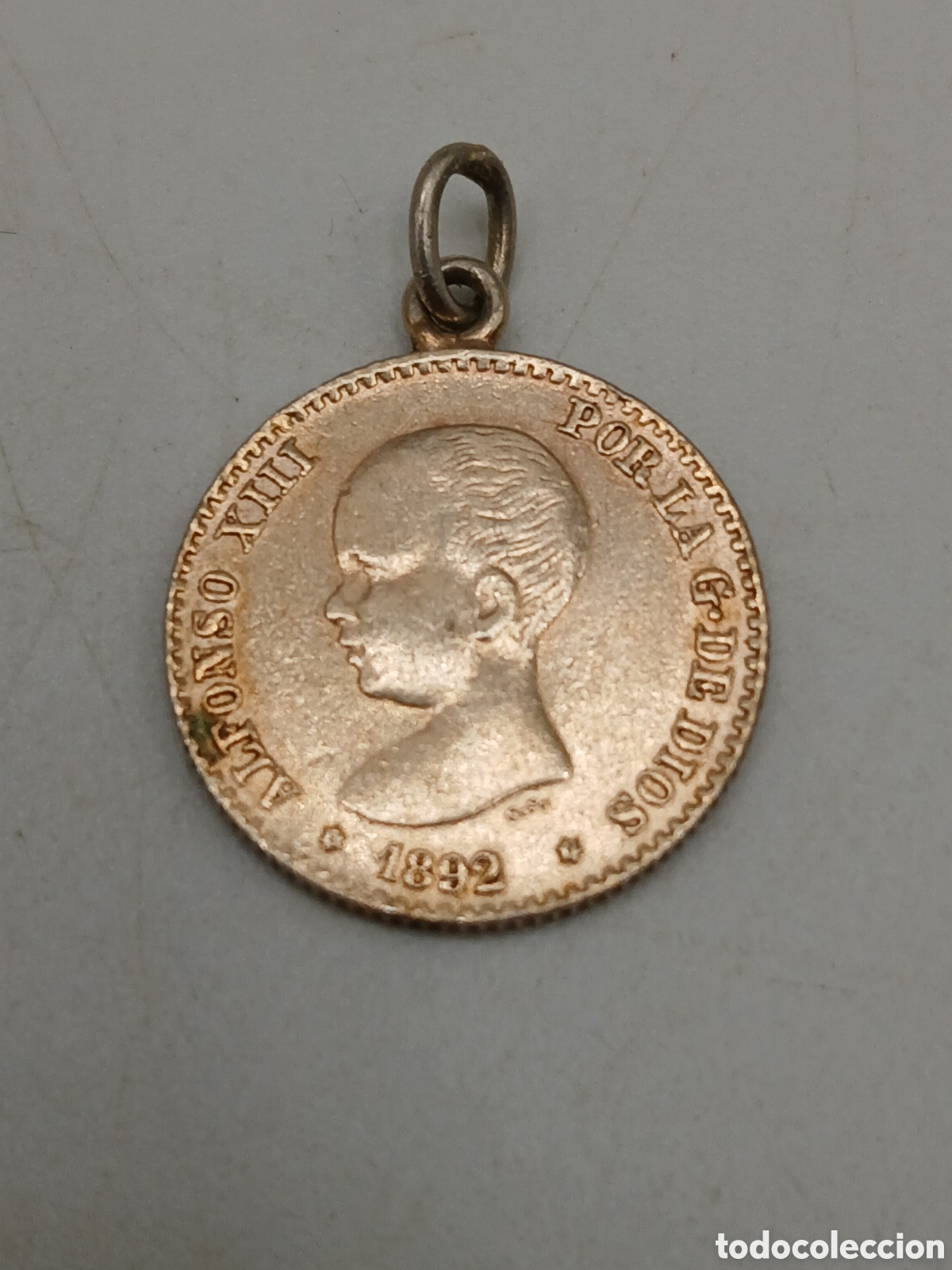 Joyeria: Colgante plata moneda 50 cent 1892