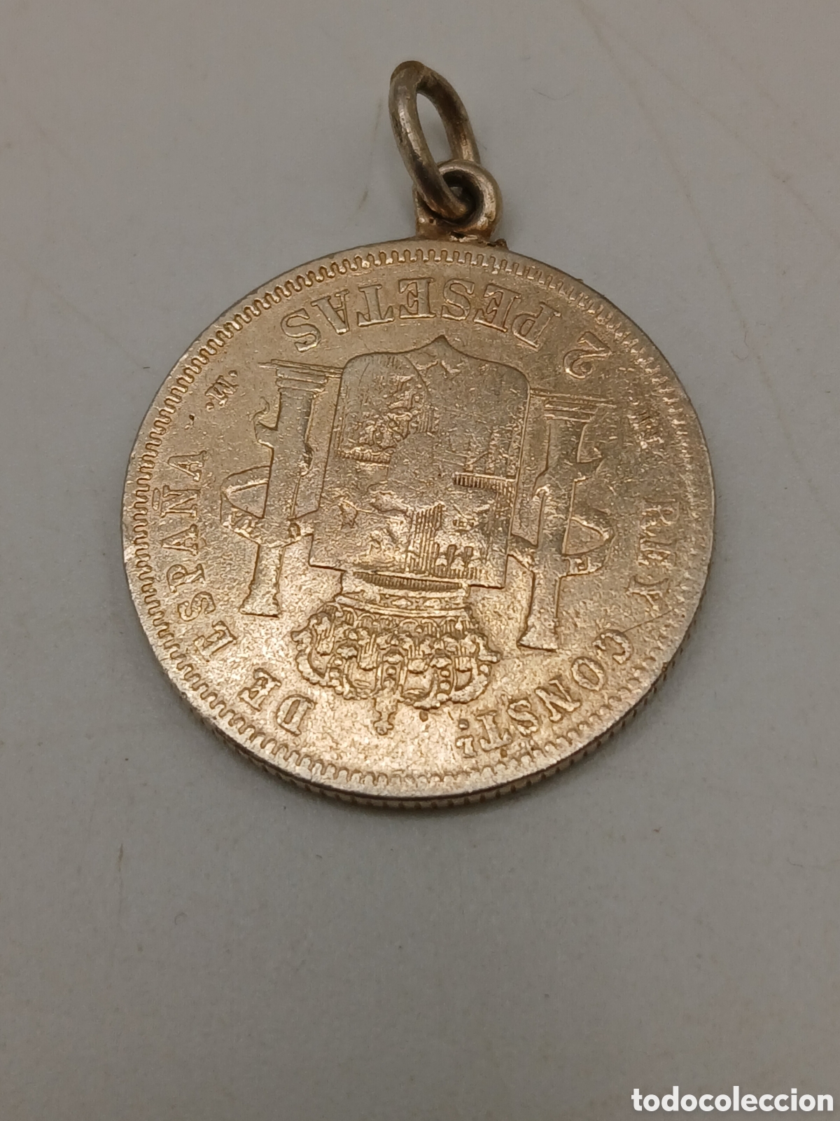 Joyeria: Colgante plata moneda 2 pesetas 1879 - Foto 2