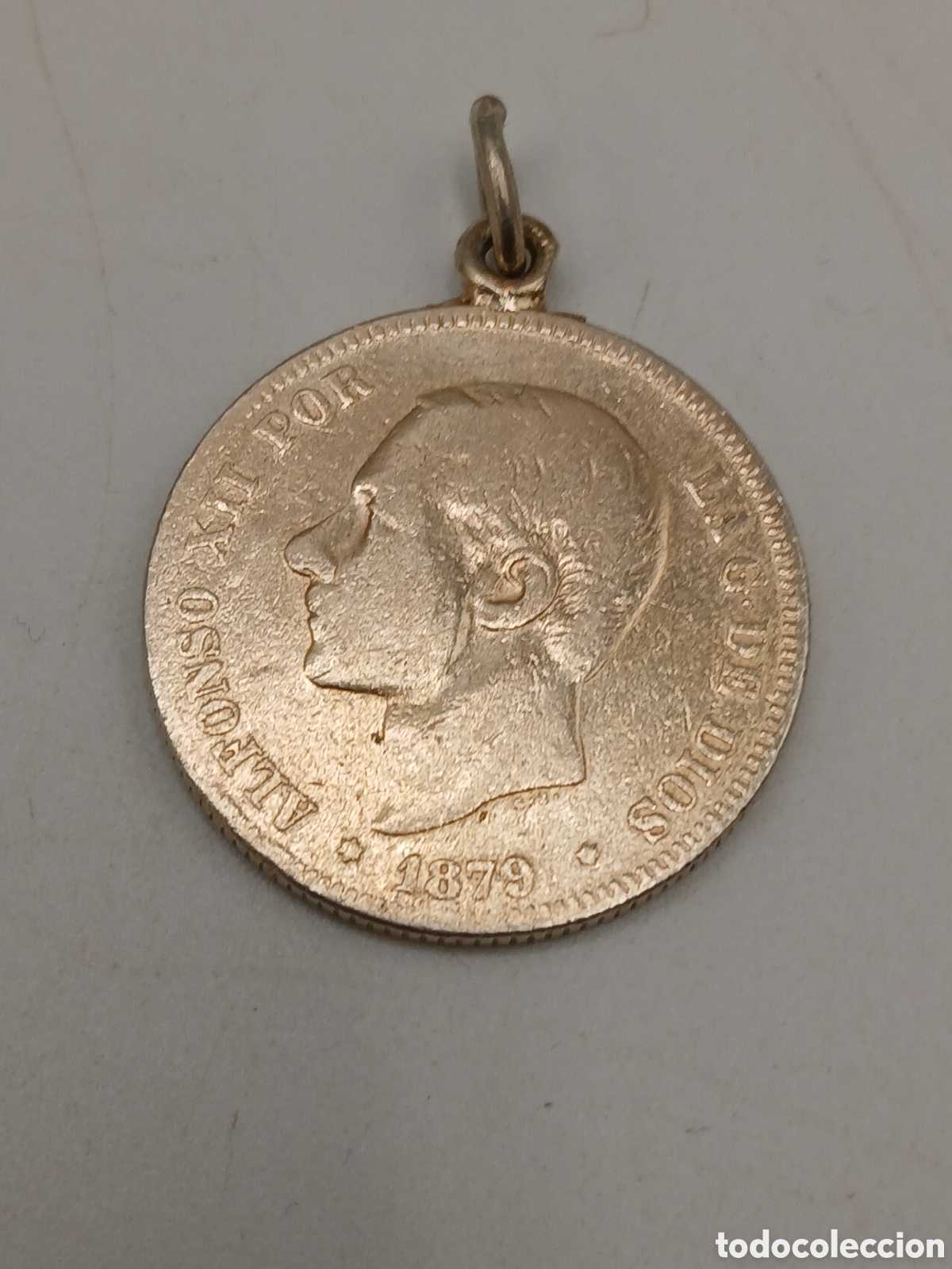 Joyeria: Colgante plata moneda 2 pesetas 1879 - Foto 1