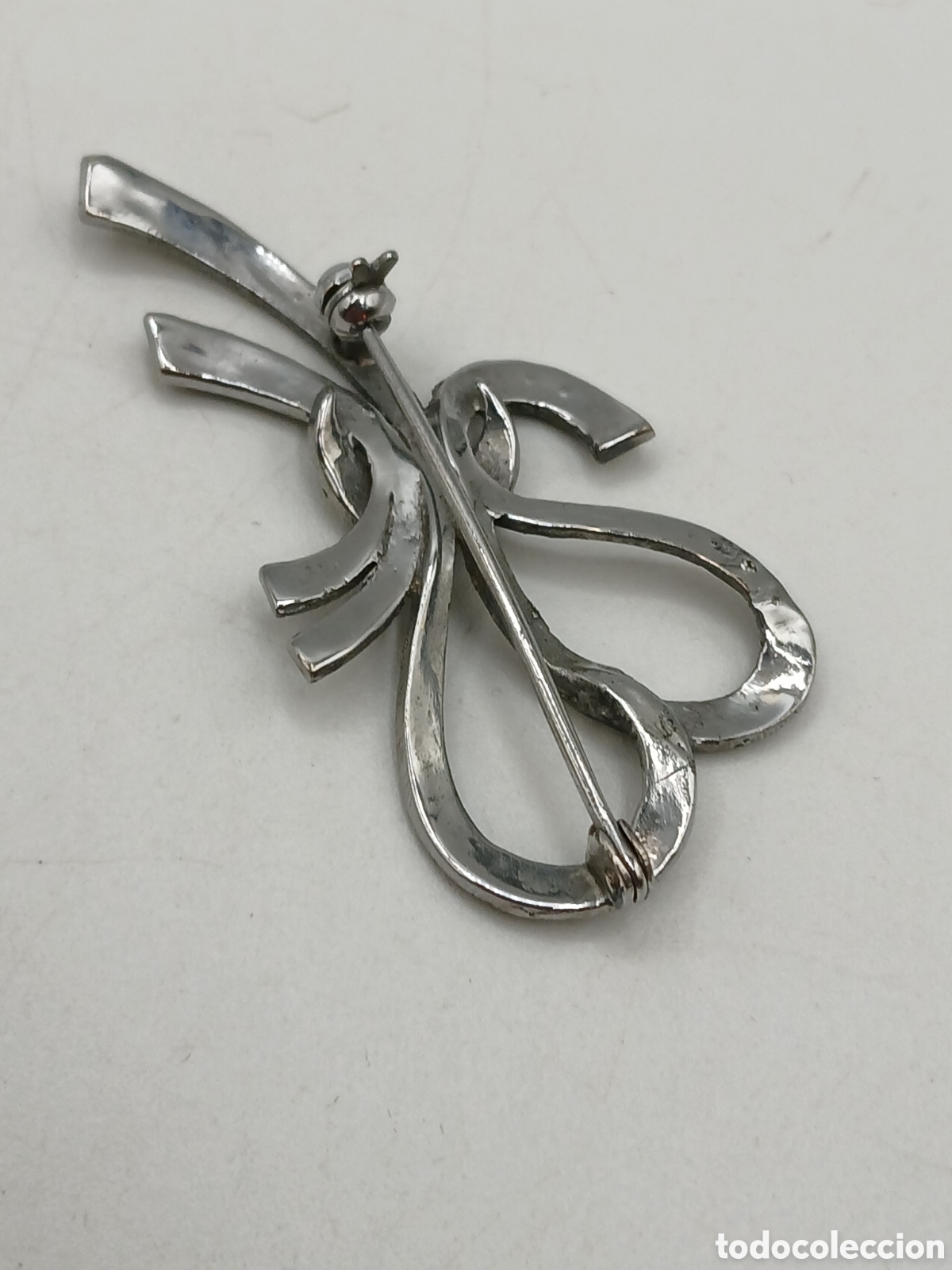 Joyeria: Broche plata 925mls y marquesitas. C 1970s - Foto 4