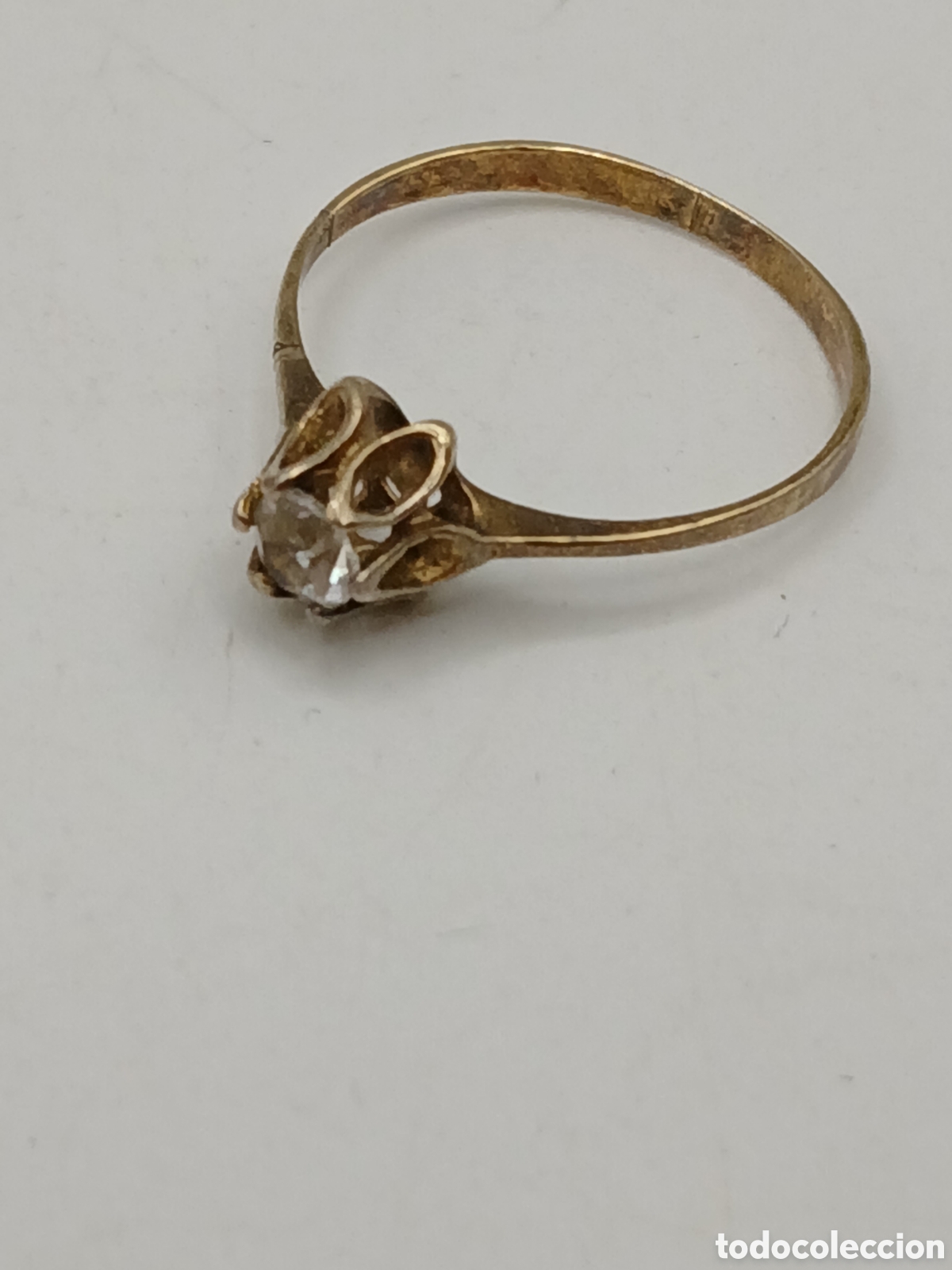 Joyeria: Anillo de pedida plata 925mls chapado oro y cuarzo