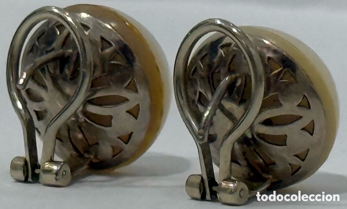 Joyeria: ANTIGUOS PENDIENTES ORO BLANCO 18K Y PERLAS MARBE - Foto 9