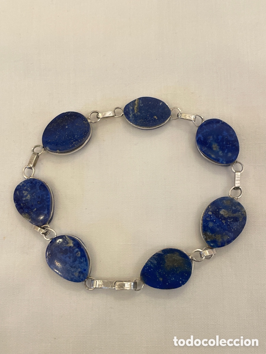 Joyeria: Pulsera plata y lapisl&aacute;zuli