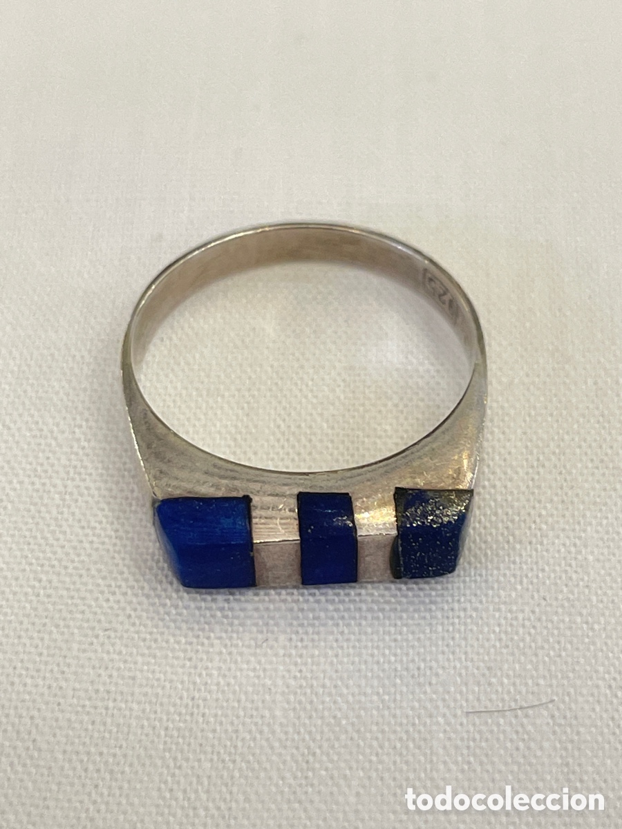 Joyeria: Anillo plata y lapisl&aacute;zuli