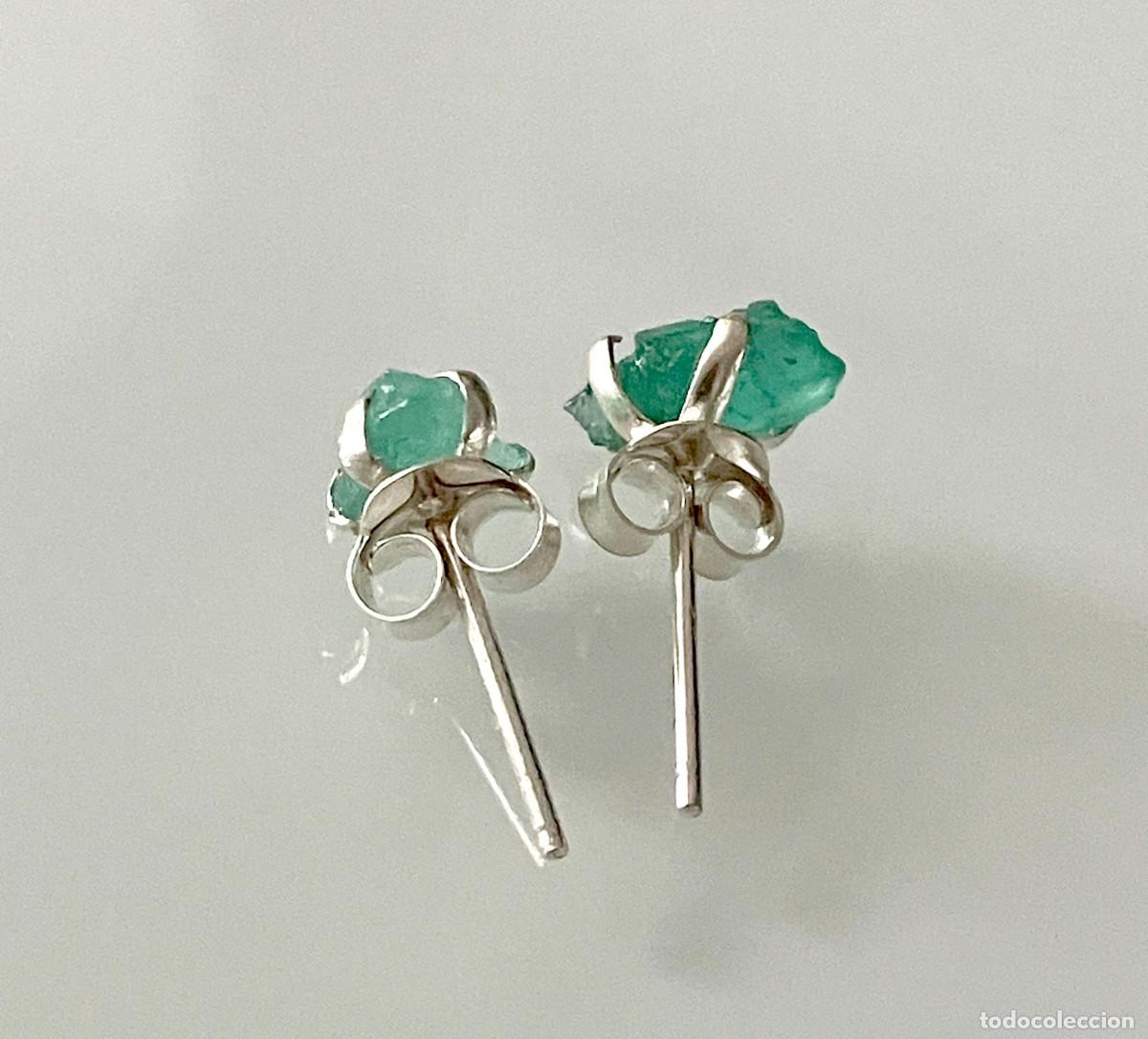 Joyeria: Pendientes Plata Esmeraldas Colombianas En Bruto - Foto 2
