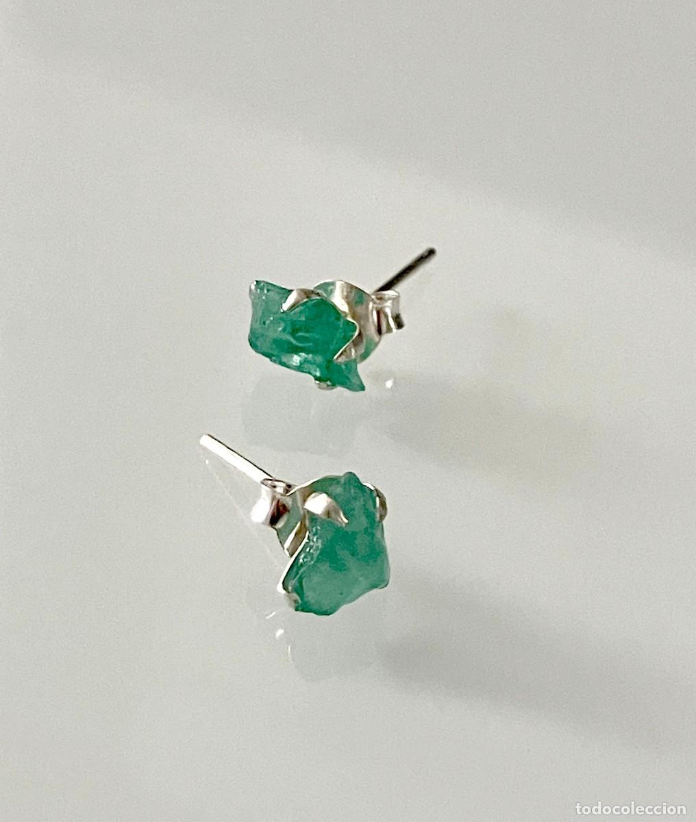Joyeria: Pendientes Plata Esmeraldas Colombianas En Bruto - Foto 3