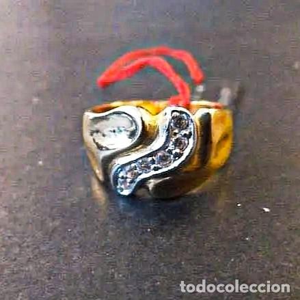 Joyeria: ANILLO DE PLATA CHAPADA EN ORO AMARILLO ZIG-ZAG CIRCONITAS - Foto 2