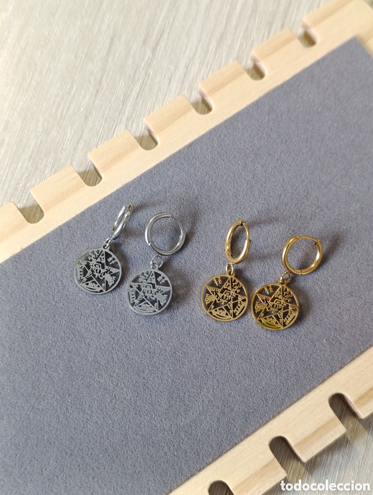 Joyeria: 2 pares pendientes con Tetragr&aacute;mmaton - Foto 1