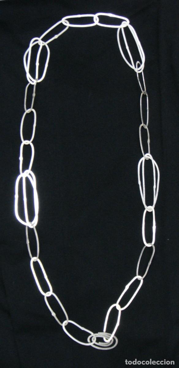 Joyeria: Collar de eslabones alargados en PLATA de ley &bull; Acabado satinado