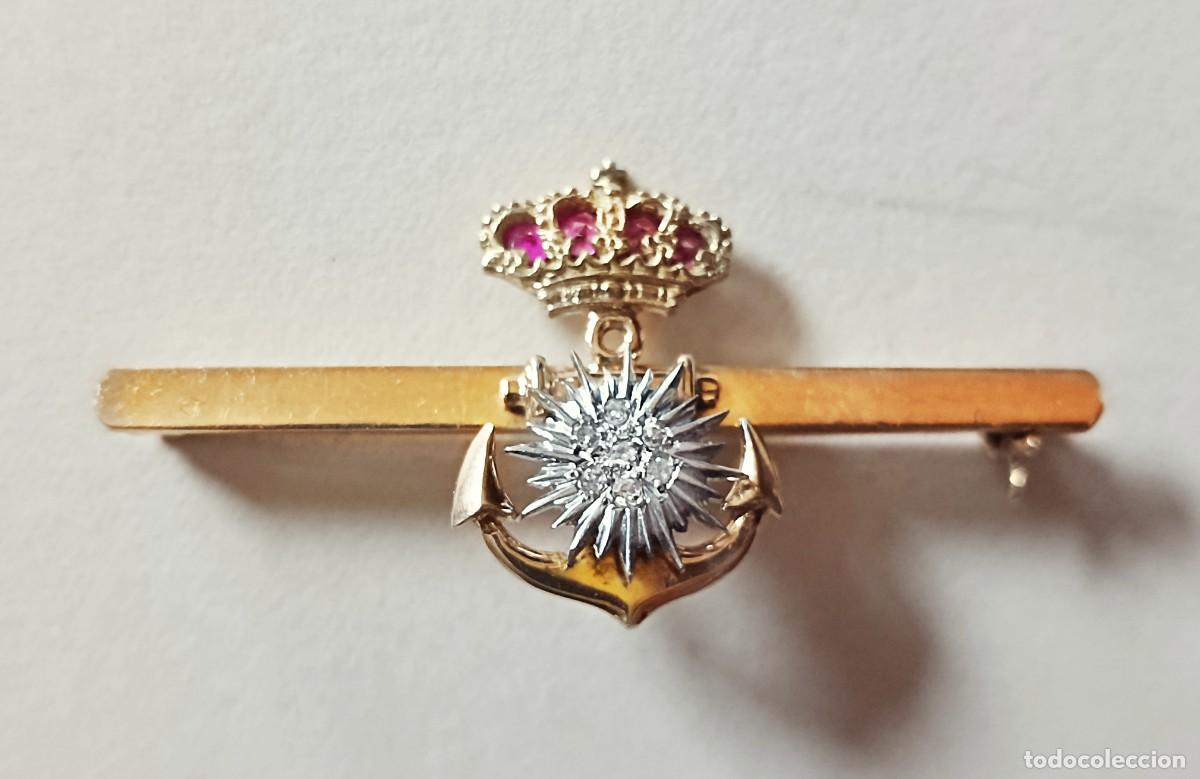 Joyeria: BROCHE DE ORO 18K, EMBLEMA DE INTENDENCIA DE MARINA ESPA&Ntilde;OLA. 7 GRAMOS