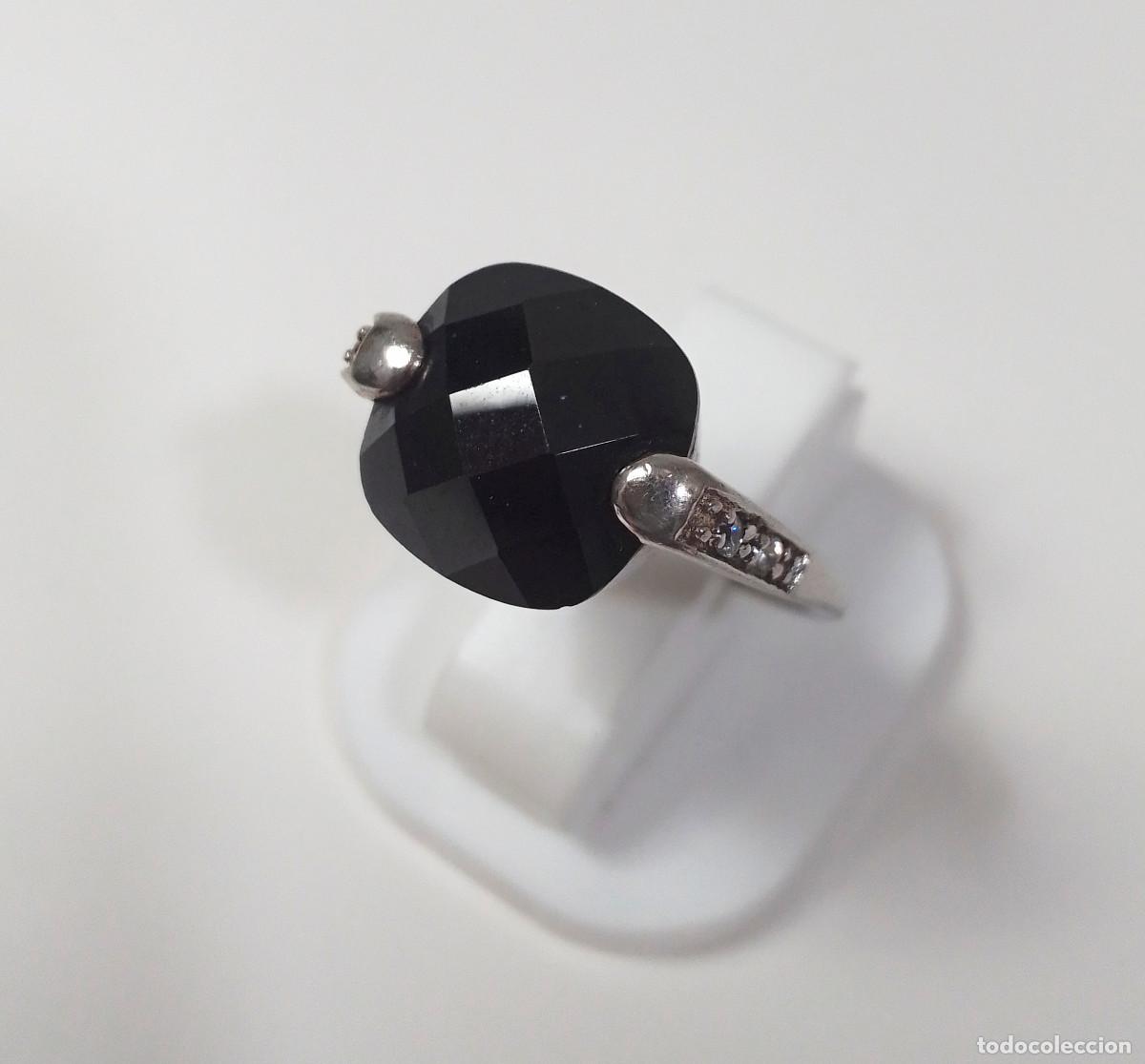 Joyeria: Anillo de plata de ley con piedra Onix - Talla 14