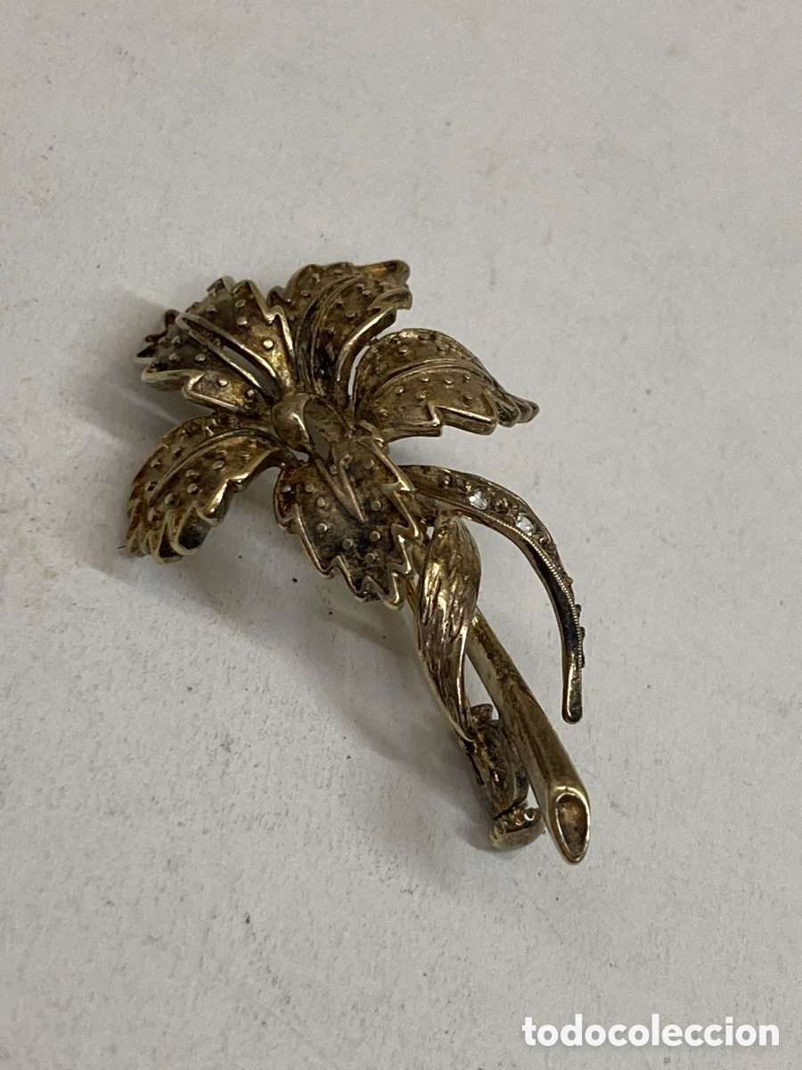 Joyeria: Boche de plata dorado B382