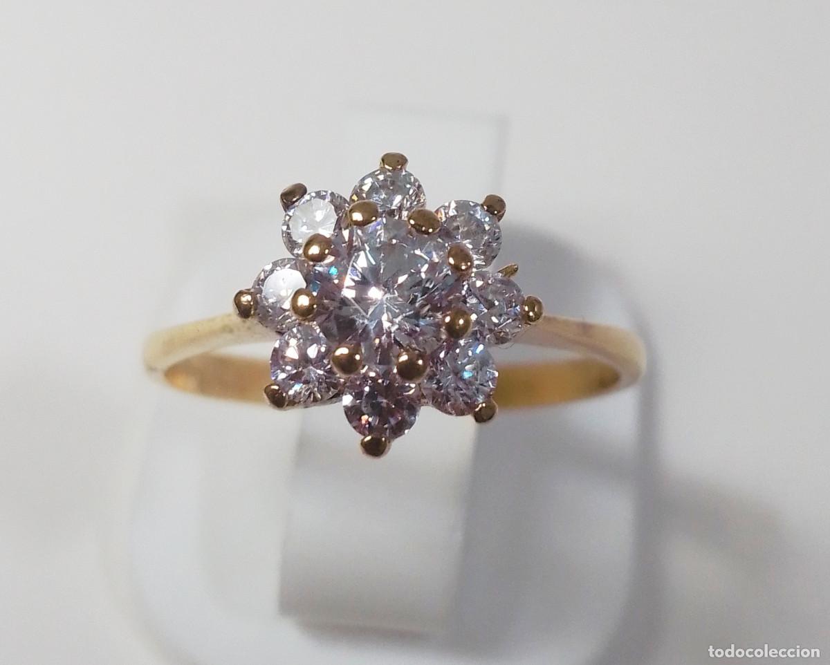 Joyeria: Elegante anillo de plata de ley con circonitas - Talla 18