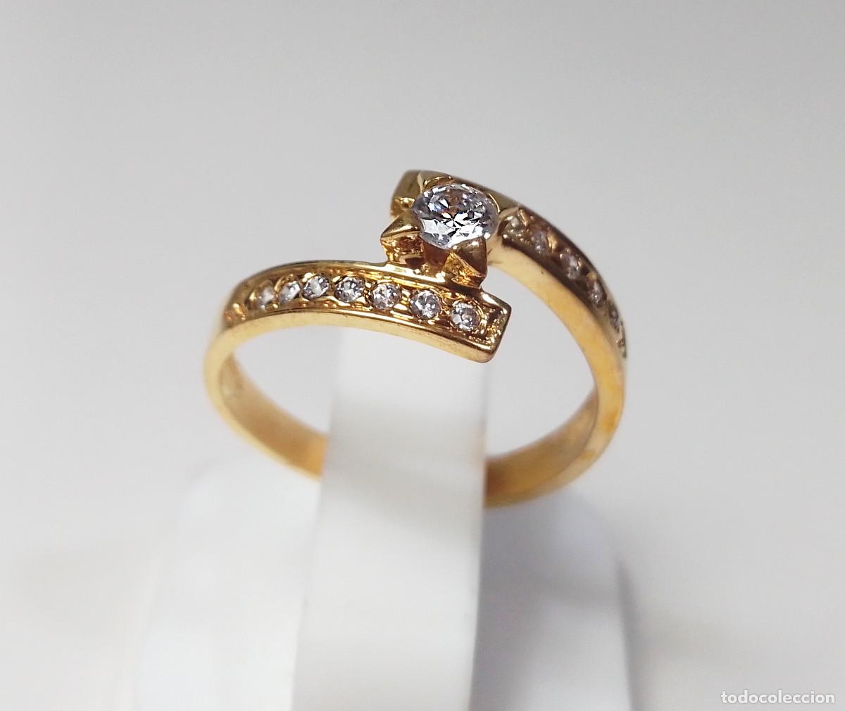 Joyeria: Precioso anillo de plata de ley con circonitas - Talla 13