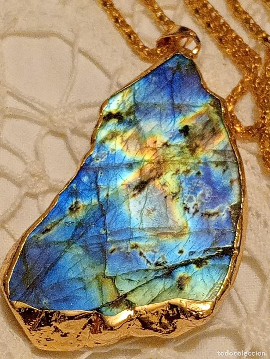 Joyeria: GRAN COLGANTE DE LABRADORITA DE FUEGO NATURAL (SIN USAR)