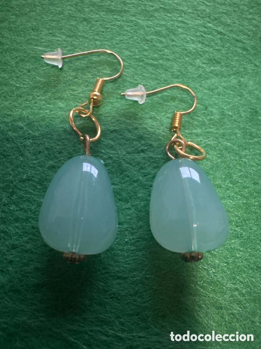 Joyeria: Pendientes con piedra verde aventurina (A15)