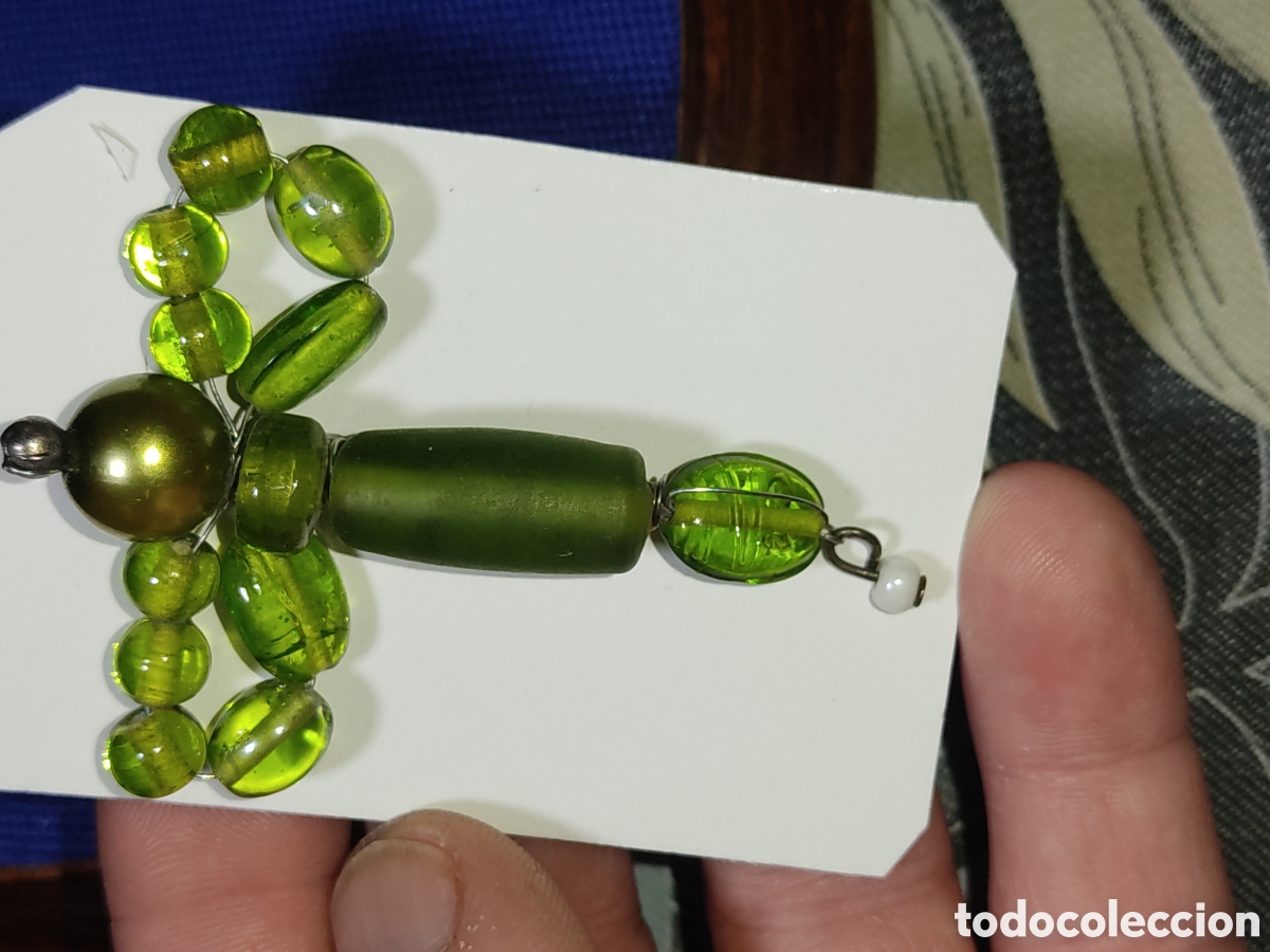 Joyeria: Broche Lib&eacute;lula & Dragonfly de cristal de Murano verde.Vintage.