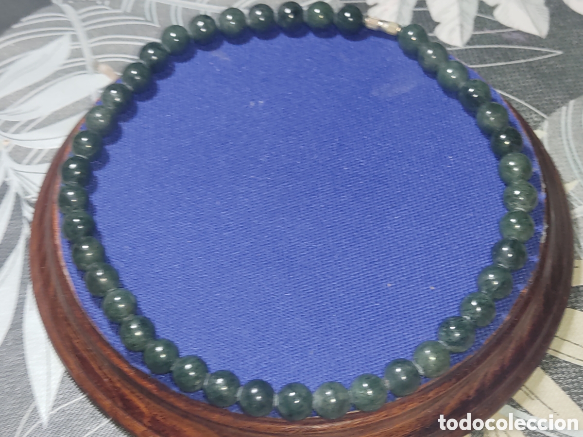 Joyeria: Original collar de jade Verde.Vintage. - Foto 3