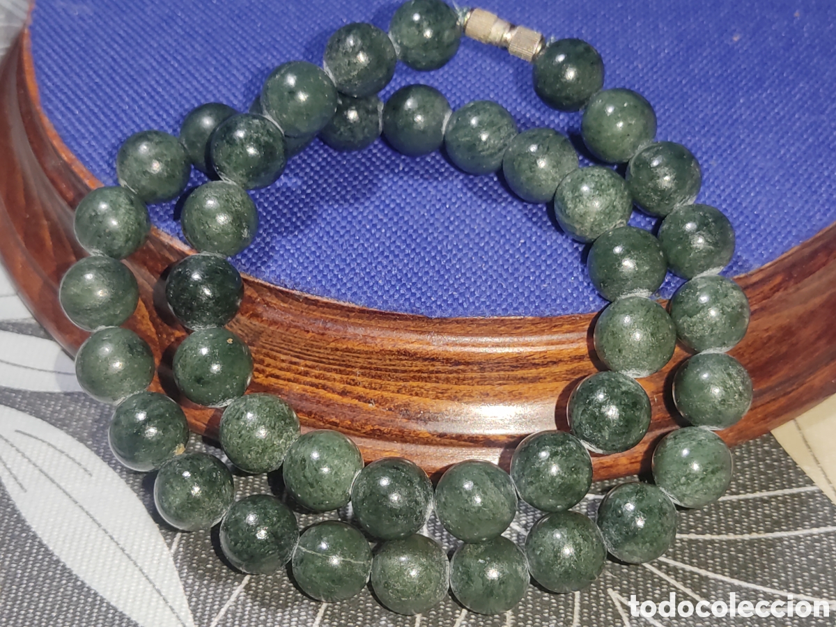 Joyeria: Original collar de jade Verde.Vintage. - Foto 6