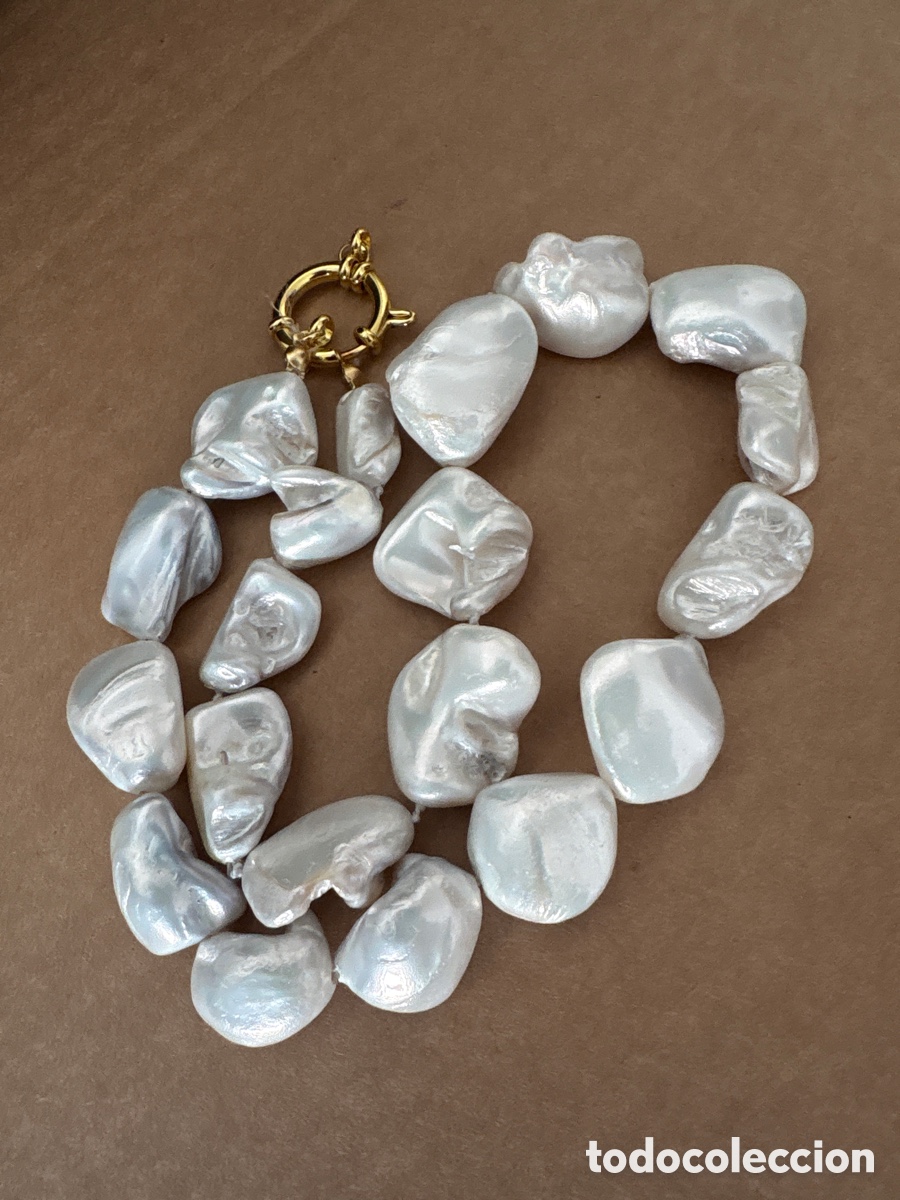 Joyeria: Antiguo collar de perlas barrocas aut&eacute;nticas (A4)