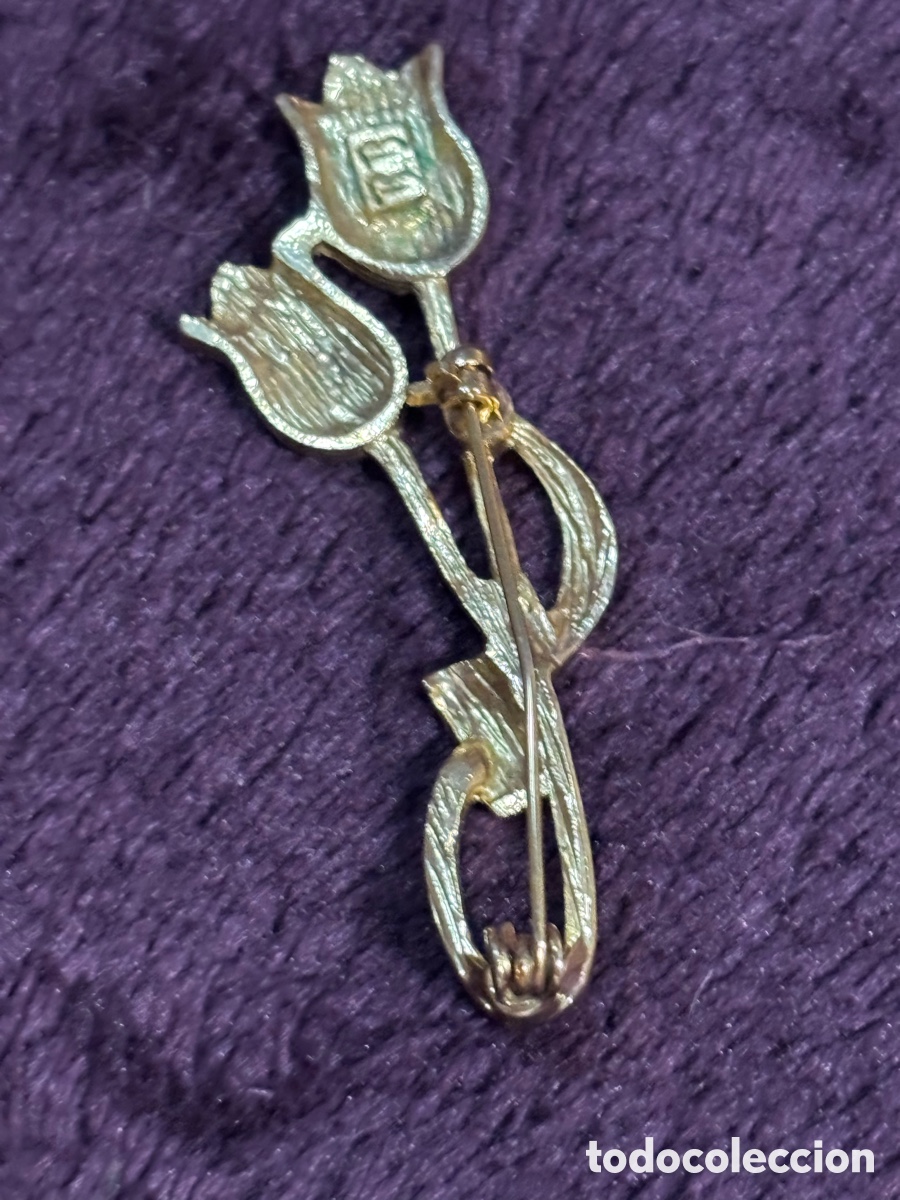 Joyeria: Broche dorado tulipanes - Foto 2