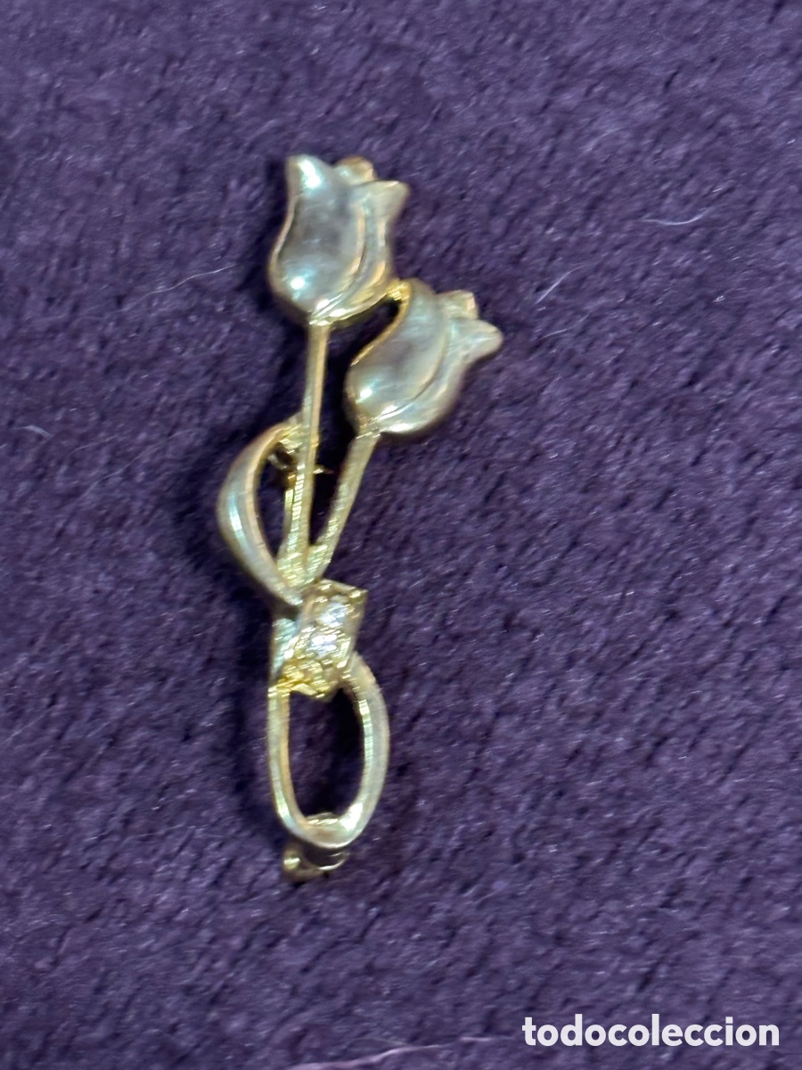 Joyeria: Broche dorado tulipanes - Foto 1