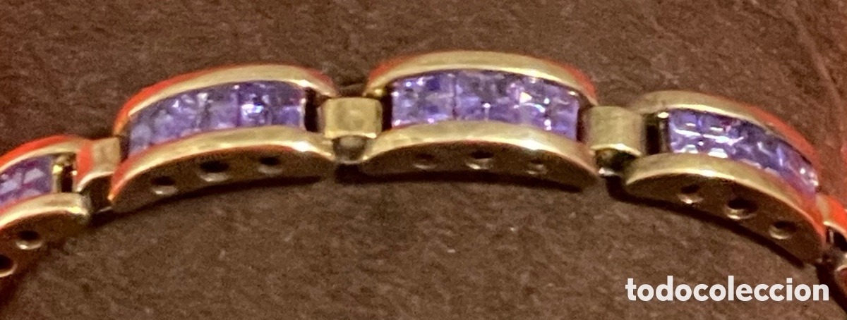 Joyeria: Exquisita Pulsera, en plata de ley contrastada, y sobredorada, y pedrer&iacute;a.