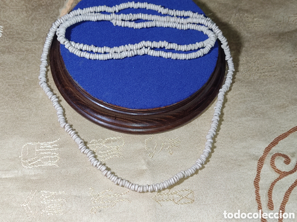 Joyeria: Collar largo de cuentas de cer&aacute;mica.Vintage.