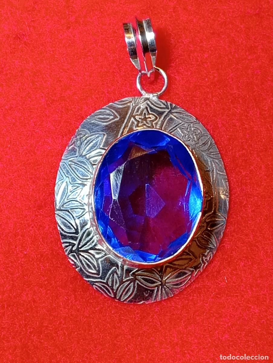 Joyeria: COLGANTE DE PLATA Y CUARZO AZUL (SIN USAR) - Foto 2