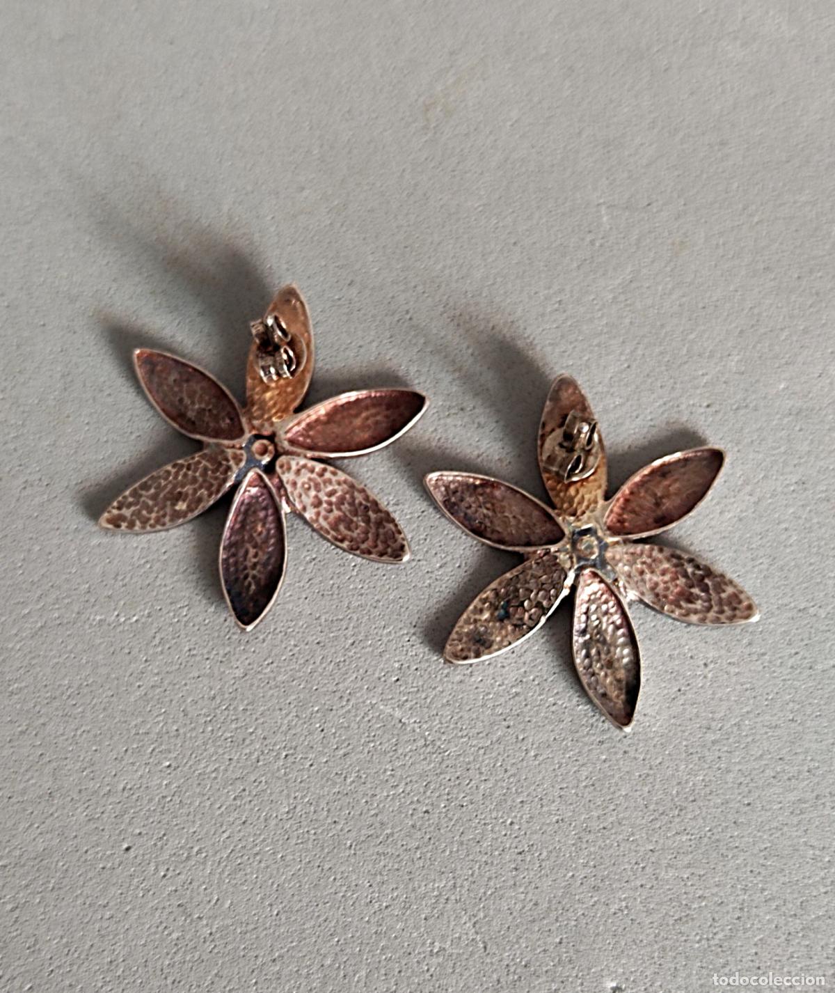 Joyeria: Pendientes de plata de ley, forma de flor. - Foto 5