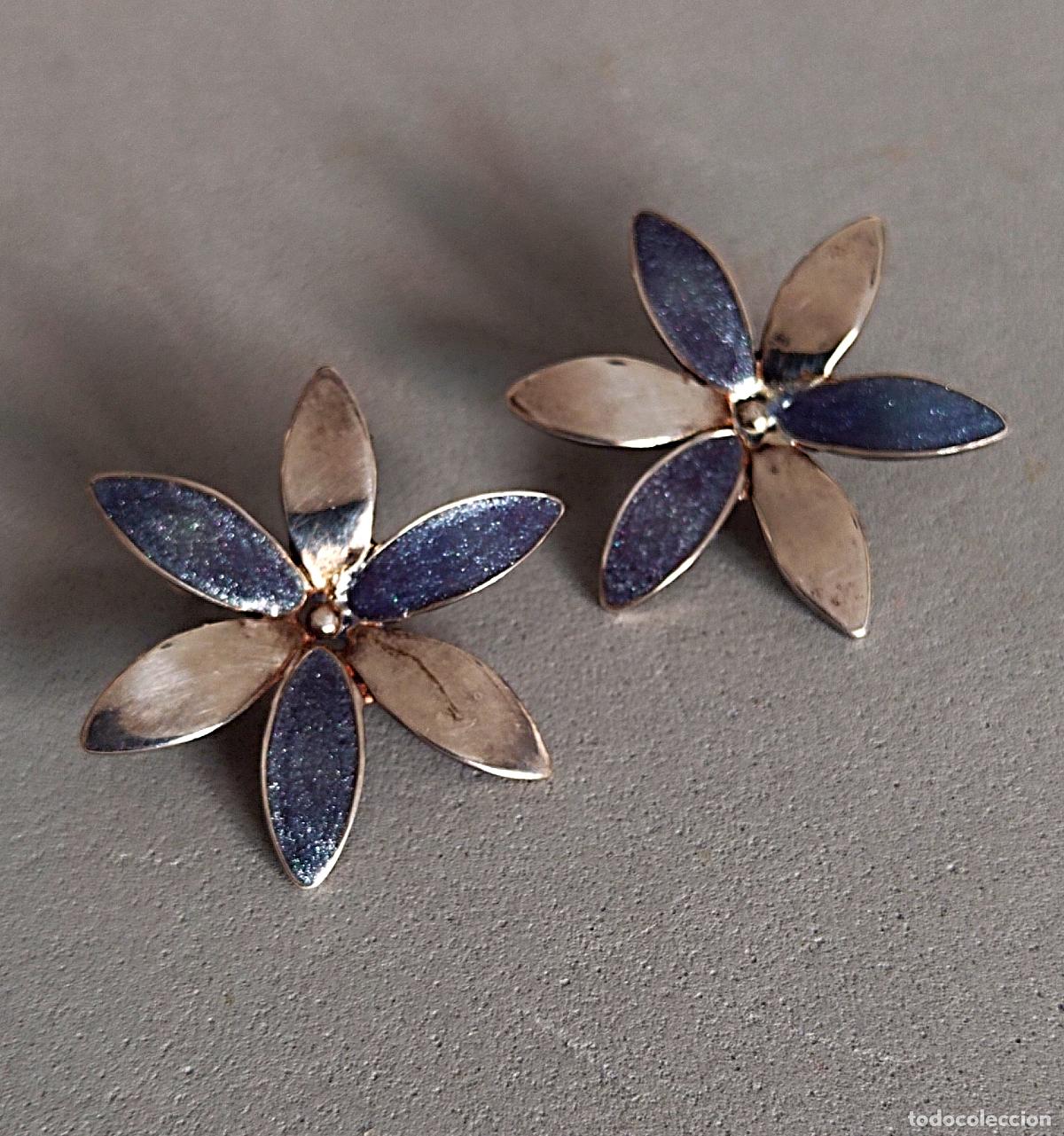 Joyeria: Pendientes de plata de ley, forma de flor. - Foto 6