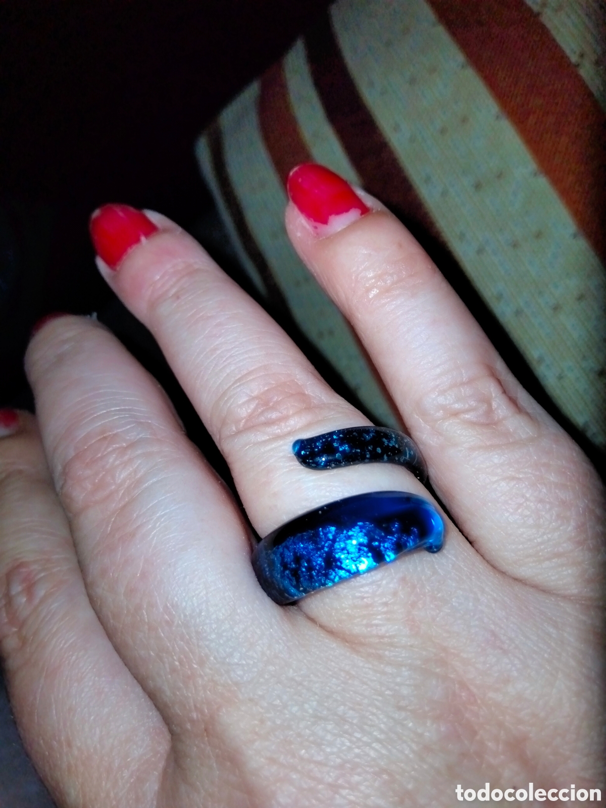 Joyeria: Anillo cristal murano sin estrenar