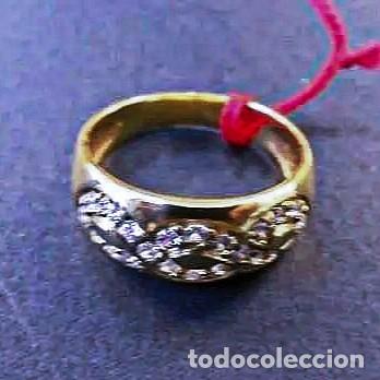 Joyeria: ANILLO DE PLATA CHAPADA EN ORO AMARILLO. CIRCULOS DE CIRCONITAS - Foto 3