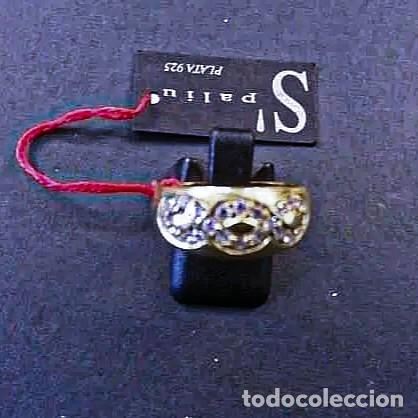Joyeria: ANILLO DE PLATA CHAPADA EN ORO AMARILLO. CIRCULOS DE CIRCONITAS - Foto 5