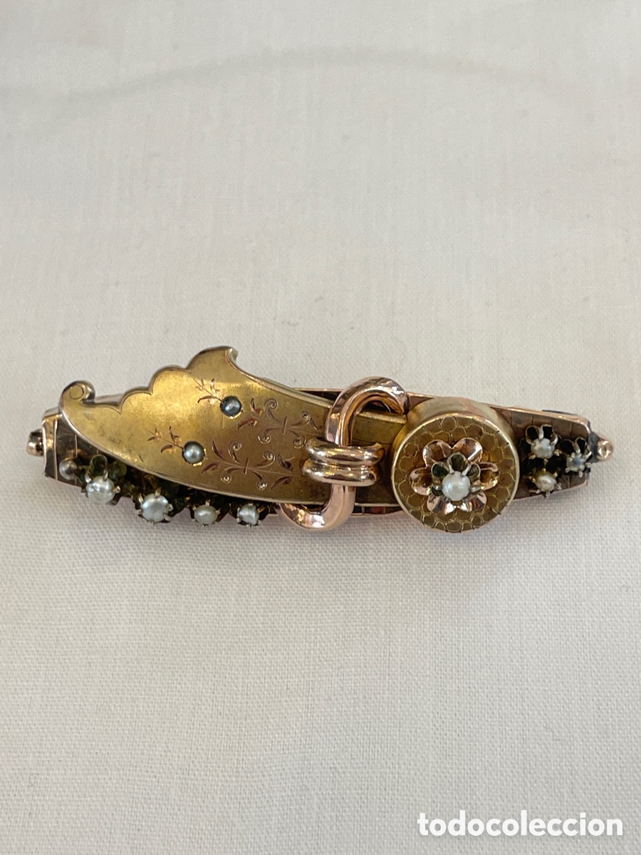 Joyeria: Broche oro bajo siglo XIX