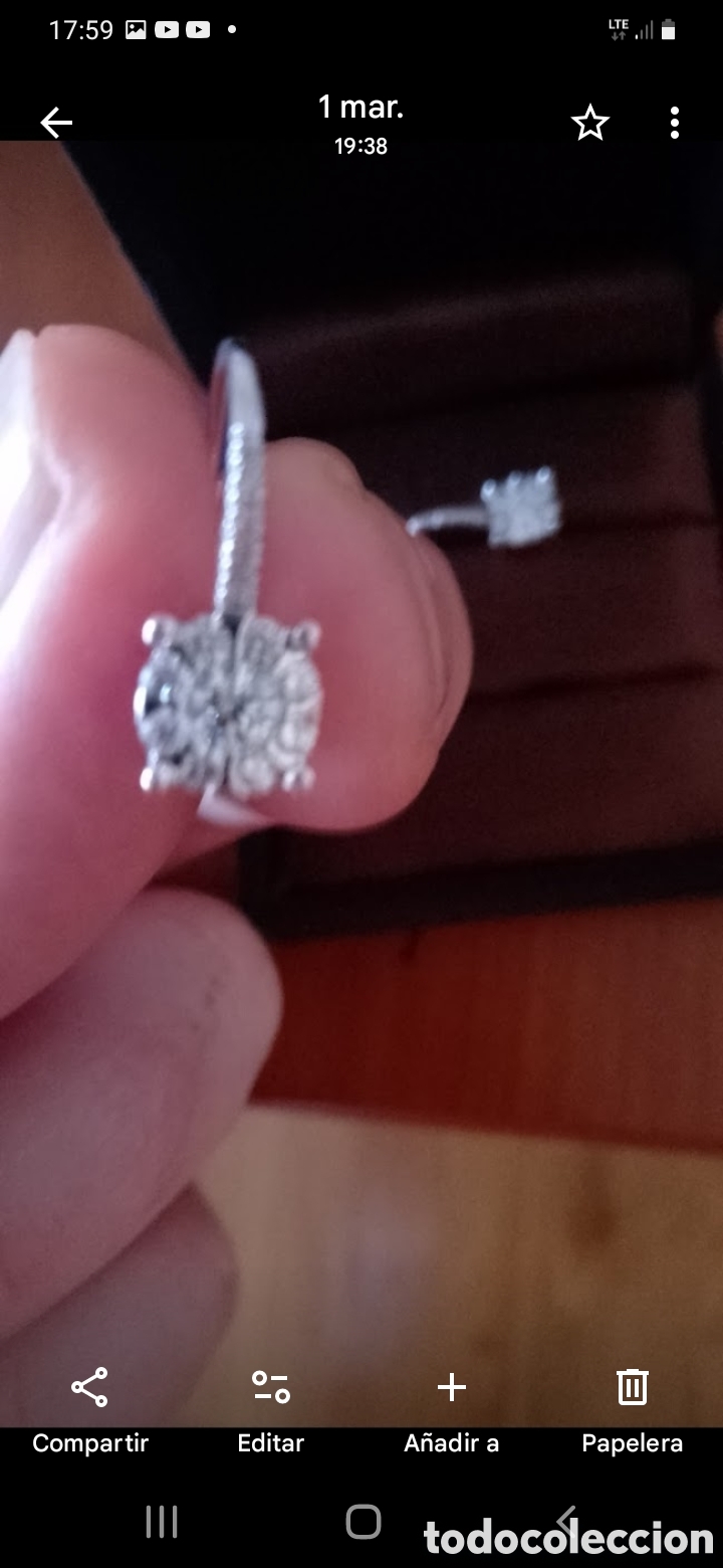 Joyeria: Pendientes de diamantes y oro blanco corte natural sin estrenar .