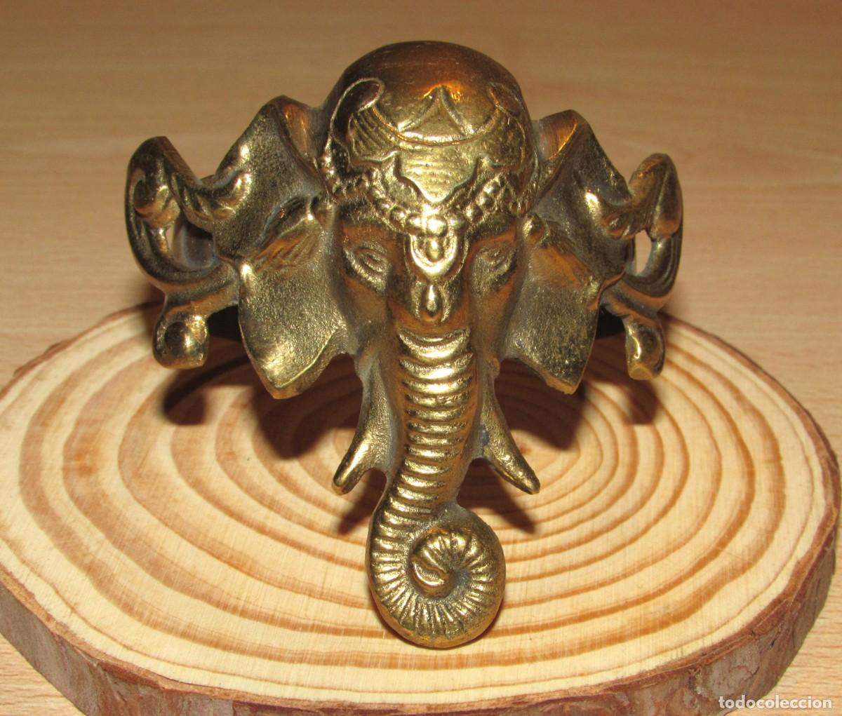 Joyeria: Brazalete pulsera oriental &eacute;tnica Dios Ganesha Ganesh Ganapathi elefante lat&oacute;n dorado India hind&uacute;
