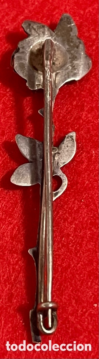 Joyeria: Bonito, broche antiguo en forma de flor, en plata de ley. - Foto 4