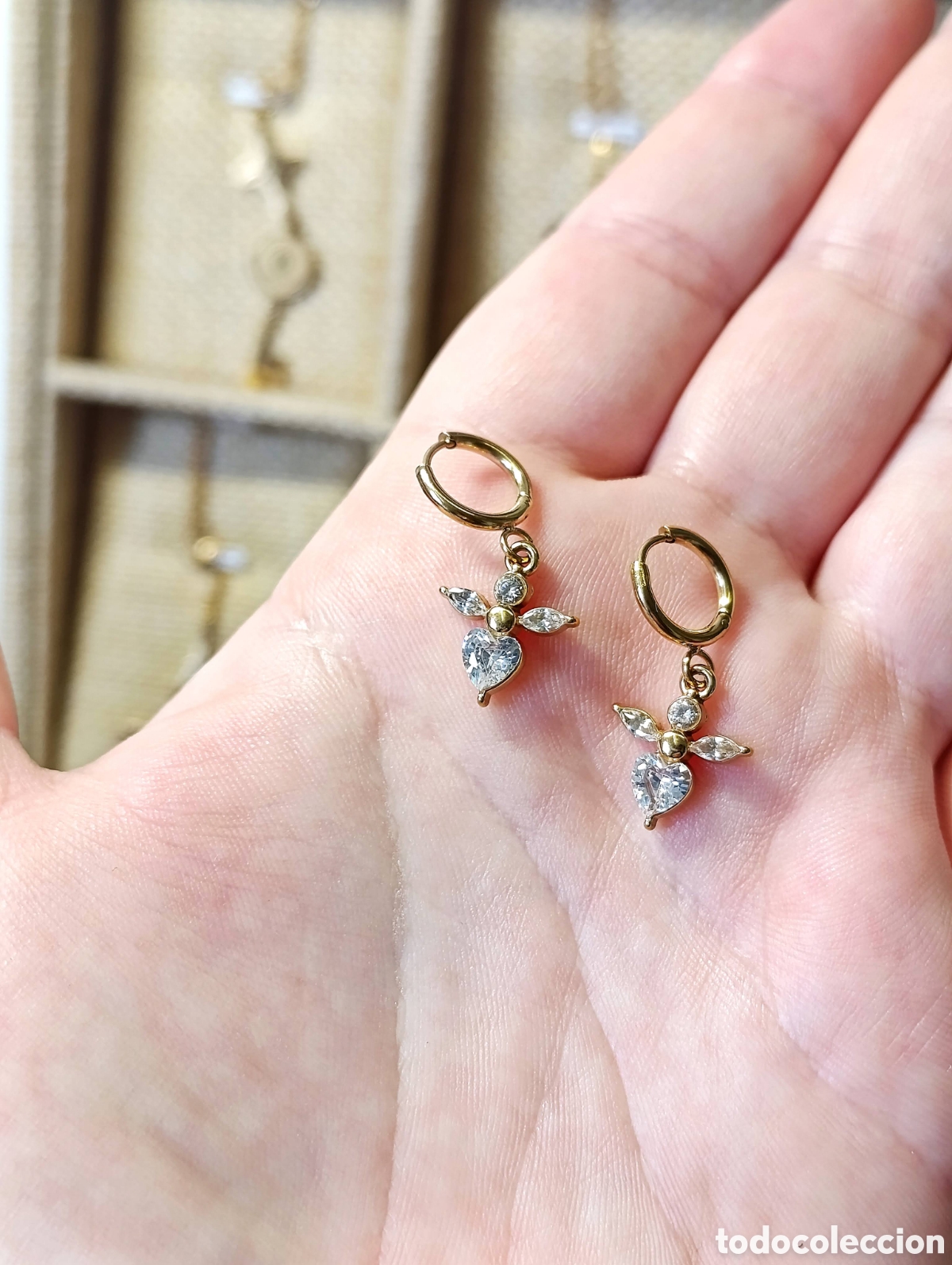 Joyeria: Pendientes coraz&oacute;n de &aacute;ngel - Foto 2