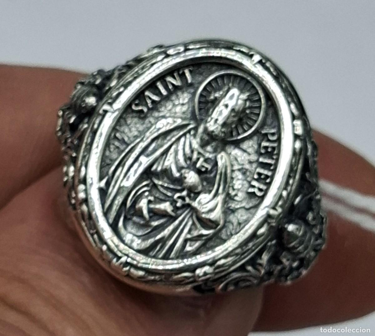 Joyeria: + ANILLO ARTESANAL EN PLATA 925 CON ESCUDO DE SAN PEDRO