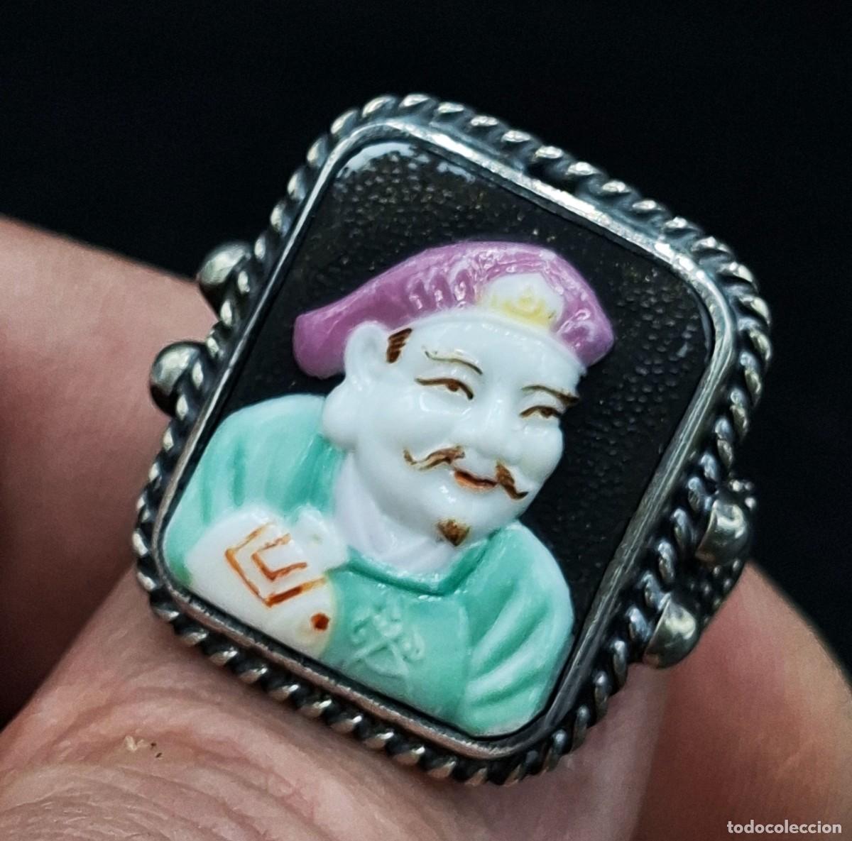 Joyeria: + ANILLO CHINO ARTESANAL EN PLATA Y ESCUDO DE PORCELANA