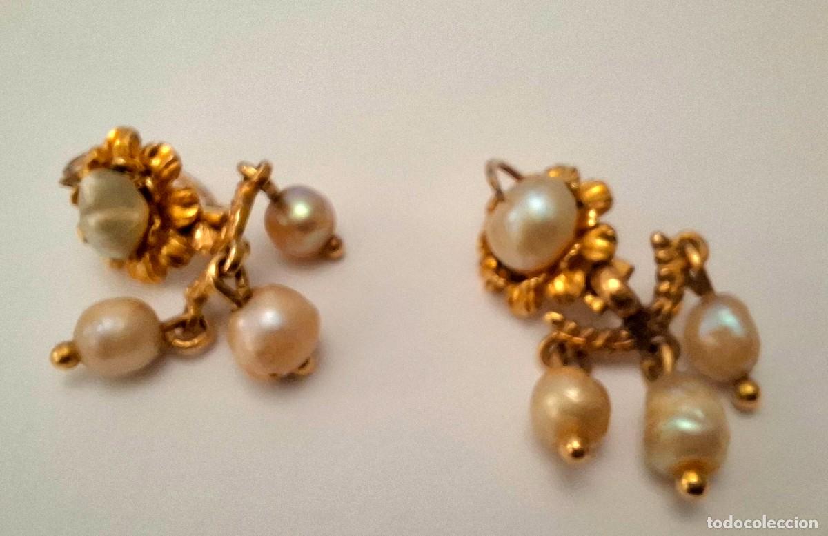 Joyeria: Pendientes oro y alfojar