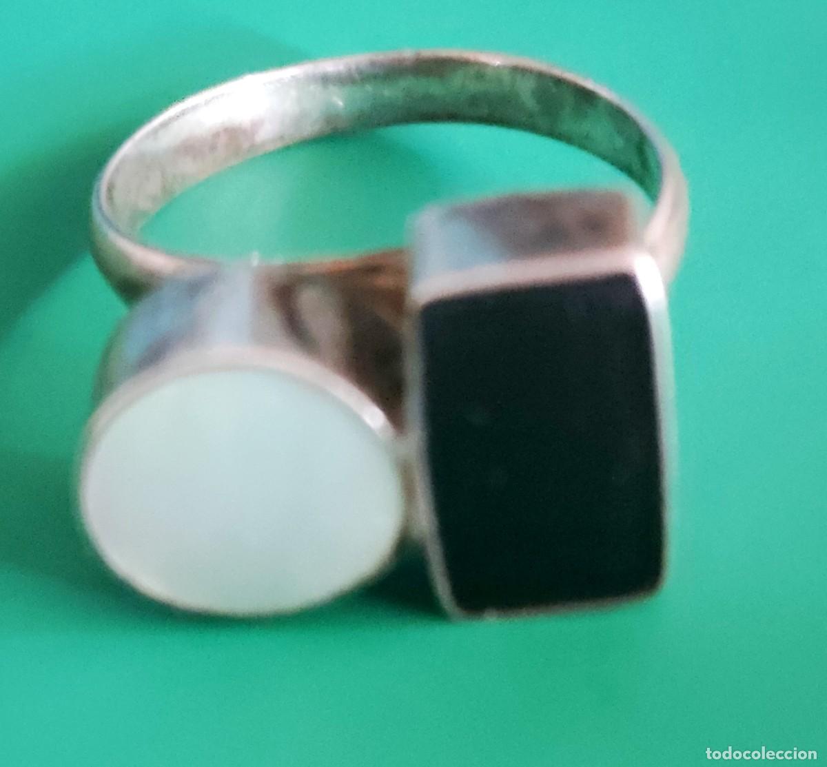 Joalharia: ANILLO PLATA LEY,DOBLE PIEDRA.ARTESANAL,VINTAGE.ADAPTABLE