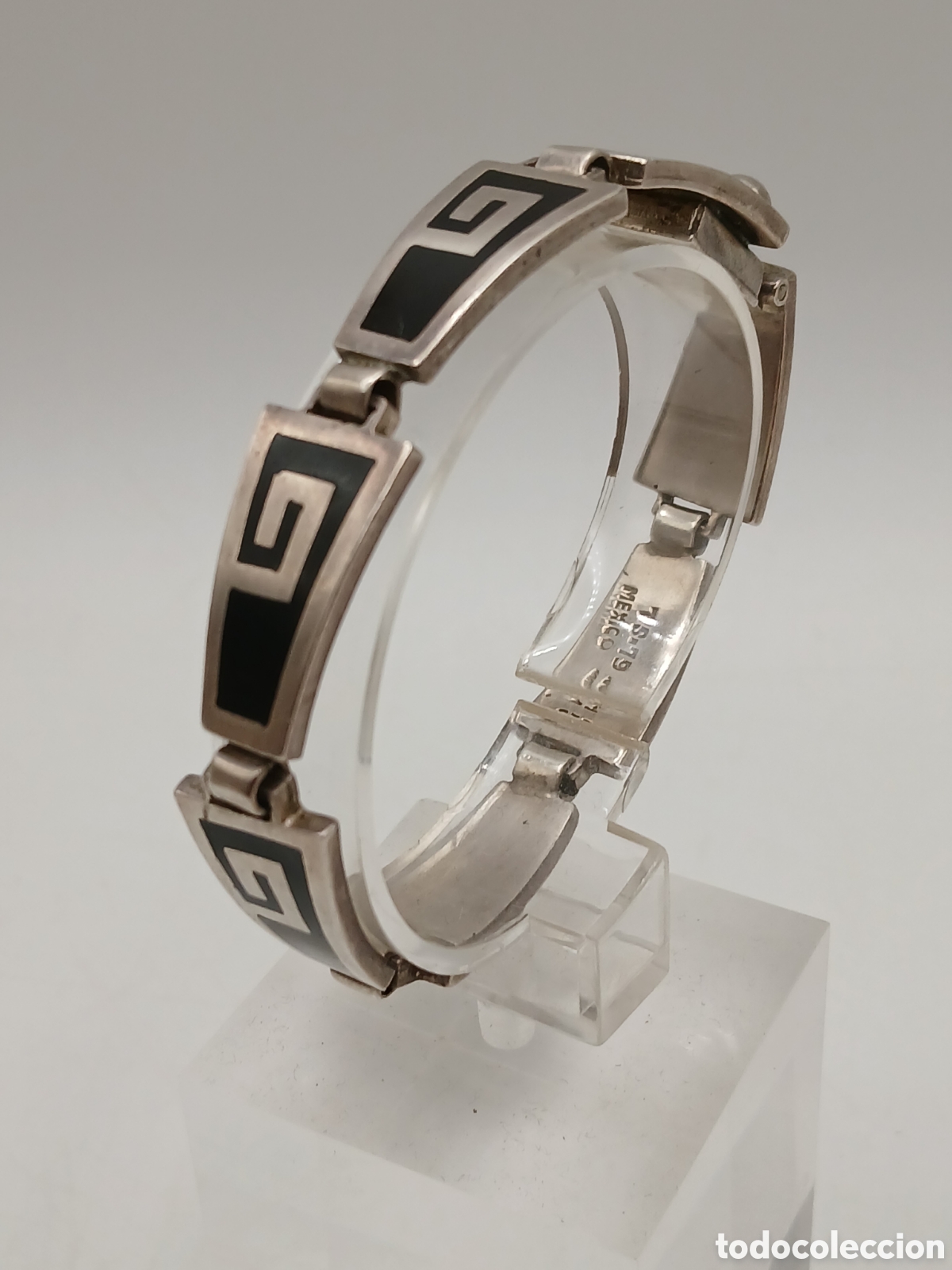 Joyeria: Pulsera plata 925mls y onix negro. T.C.79-Mexico
