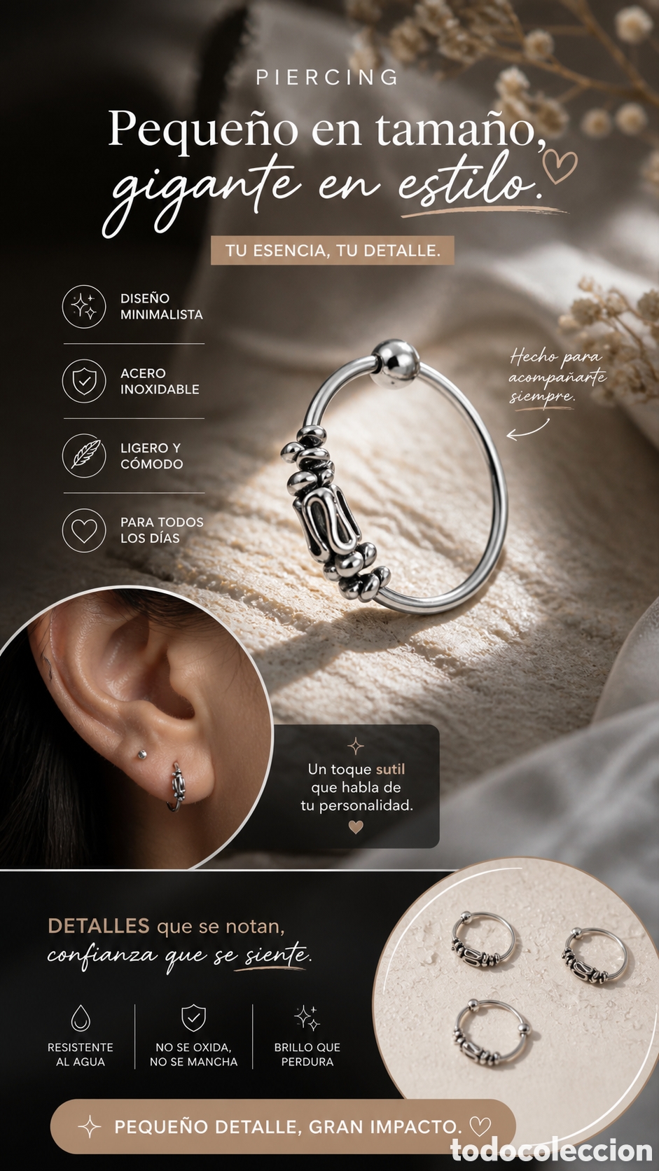 Joyeria: Piercing Bali plata de ley