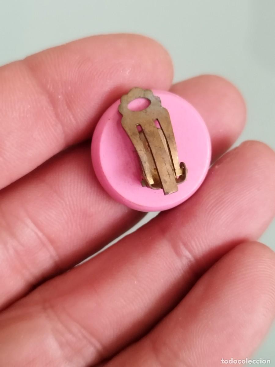 Joyeria: Antiguo pendiente de clip de color rosa. - Foto 2