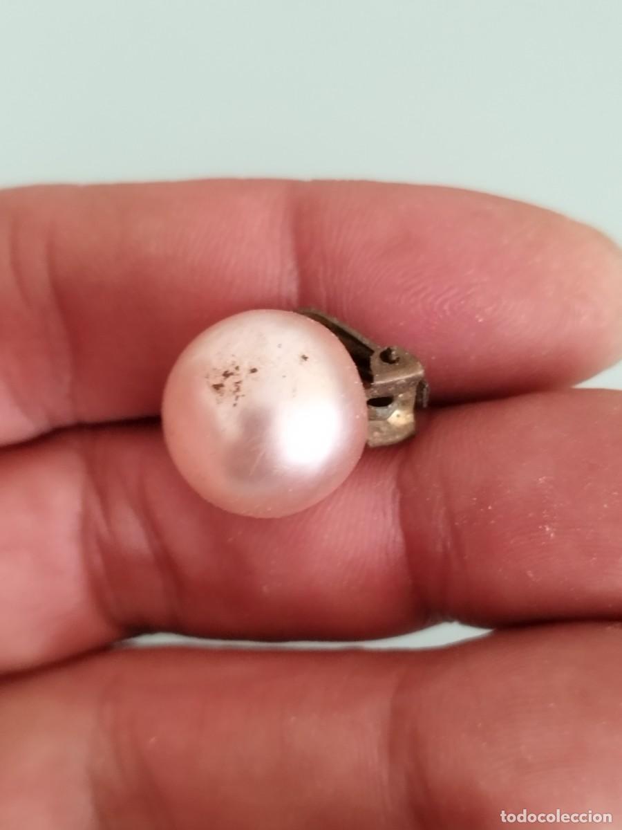 Joyeria: Antiguo pendiente de perla sintetica. - Foto 2